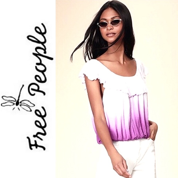 Free People Tops - FREE PEOPLE Raspberry Ombre "Cora Lee" Ruffle Top Size S/P